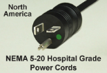 NEMA 5-20 Black Hospital Grade Power Cords