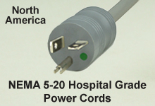 NEMA 5-20 Gray Hospital Grade Power Cords