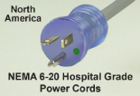 NEMA 6-20 Clear Hospital Grade Power Cords